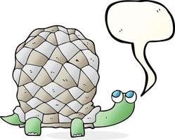 Freihändig gezeichnete Sprechblasen-Cartoon-Schildkröte vektor