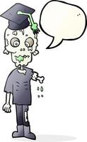 freehand dragen Tal bubbla tecknad serie zombie studerande vektor