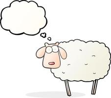 Freihändig gezeichnete Gedankenblase Cartoon-Schafe vektor