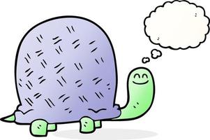Freihändig gezeichnete Gedankenblasen-Cartoon-Schildkröte vektor