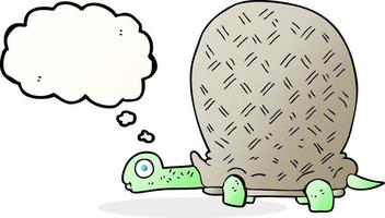 Freihändig gezeichnete Gedankenblase Cartoon-Schildkröte vektor