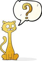 freehand dragen Tal bubbla tecknad serie nyfiken katt vektor