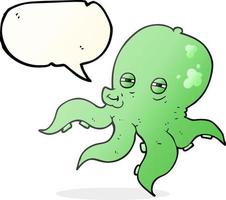 Freihändig gezeichnete Sprechblase Cartoon Oktopus vektor