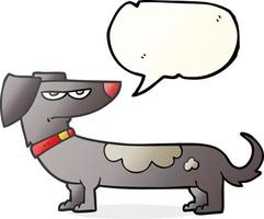 Freihändig gezeichnete Sprechblase Cartoon genervter Hund vektor