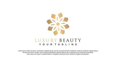 Beauty-Logo mit Blumenkonzept Premium-Vektor vektor