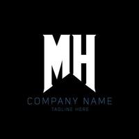 Mh-Brief-Logo-Design. Anfangsbuchstaben mh Gaming-Logo-Symbol für Technologieunternehmen. tech-buchstabe mh minimale logo-design-vorlage. mh-Briefdesign-Vektor mit weißen und schwarzen Farben. mh vektor