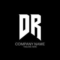 dr-Brief-Logo-Design. Anfangsbuchstaben Dr Gaming Logo-Symbol für Technologieunternehmen. tech brief dr minimal logo design vorlage. dr-Briefdesign-Vektor mit weißen und schwarzen Farben. DR vektor