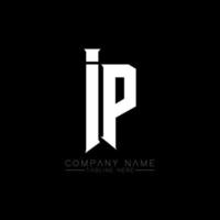 ip-Brief-Logo-Design. Anfangsbuchstaben des Logos von ip Gaming für Technologieunternehmen. tech letter ip minimale logo-designvorlage. IP-Letter-Design-Vektor mit weißen und schwarzen Farben. IP vektor