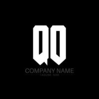 qo brev logotyp design. första brev qo spel logotyp ikon för teknologi företag. tech brev qo minimal logotyp design mall. qo brev design vektor med vit och svart färger. qo