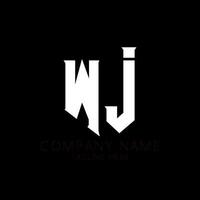 wj-Buchstaben-Logo-Design. Anfangsbuchstaben wj Gaming-Logo-Symbol für Technologieunternehmen. Tech Letter wj minimale Logo-Designvorlage. wj Briefdesignvektor mit weißen und schwarzen Farben. wj, wj vektor