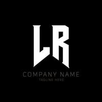 lr-Buchstaben-Logo-Design. Anfangsbuchstaben lr Gaming-Logo-Symbol für Technologieunternehmen. tech letter lr minimale logo-designvorlage. lr-Briefdesign-Vektor mit weißen und schwarzen Farben. lr vektor
