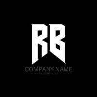 rb-Buchstaben-Logo-Design. Anfangsbuchstaben rb Gaming-Logo-Symbol für Technologieunternehmen. Tech Letter rb minimale Logo-Designvorlage. rb Briefdesignvektor mit weißen und schwarzen Farben. rb vektor