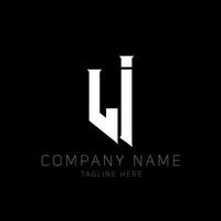 li-Brief-Logo-Design. anfangsbuchstaben li gaming logo symbol für technologieunternehmen. tech-buchstabe li minimale logo-design-vorlage. li Briefdesignvektor mit weißen und schwarzen Farben. li vektor
