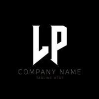 lp-Buchstaben-Logo-Design. Anfangsbuchstaben lp Gaming-Logo-Symbol für Technologieunternehmen. tech letter lp minimale logo-designvorlage. Lp-Briefdesign-Vektor mit weißen und schwarzen Farben. lp vektor