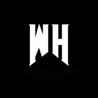 wh-Buchstaben-Logo-Design. Anfangsbuchstaben wh Gaming-Logo-Symbol für Technologieunternehmen. Tech-Brief mit minimaler Logo-Designvorlage. wh Briefdesign-Vektor mit weißen und schwarzen Farben. wa, wa vektor