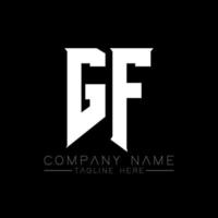 gf-Buchstaben-Logo-Design. Anfangsbuchstaben des Logo-Symbols von gf Gaming für Technologieunternehmen. tech letter gf minimale Logo-Designvorlage. gf-Briefdesign-Vektor mit weißen und schwarzen Farben. gf vektor