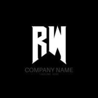rw-Buchstaben-Logo-Design. Anfangsbuchstaben rw Gaming-Logo-Symbol für Technologieunternehmen. Tech-Buchstabe rw minimale Logo-Designvorlage. rw Briefdesignvektor mit weißen und schwarzen Farben. rw vektor