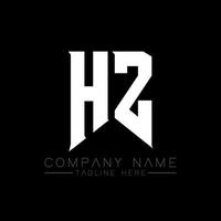 hz-Buchstaben-Logo-Design. Anfangsbuchstaben des Logos von hz Gaming für Technologieunternehmen. Tech-Brief hz minimale Logo-Design-Vorlage. hz-Briefdesign-Vektor mit weißen und schwarzen Farben. Hz vektor