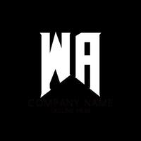 wa-Buchstaben-Logo-Design. Anfangsbuchstaben wa Gaming-Logo-Symbol für Technologieunternehmen. tech-buchstabe wa minimale logo-design-vorlage. wa-Briefdesign-Vektor mit weißen und schwarzen Farben. wa, wa vektor