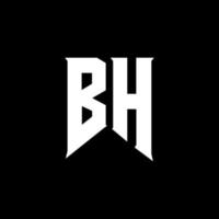 bh-Buchstaben-Logo-Design. Anfangsbuchstaben bh Gaming-Logo-Symbol für Technologieunternehmen. tech letter bh minimale logo-designvorlage. bh-Briefdesign-Vektor mit weißen und schwarzen Farben. bh vektor