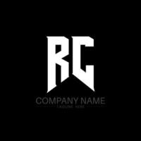 rc-Buchstaben-Logo-Design. Anfangsbuchstaben rc Gaming-Logo-Symbol für Technologieunternehmen. tech letter rc minimale logo-designvorlage. rc-Briefdesign-Vektor mit weißen und schwarzen Farben. rc vektor