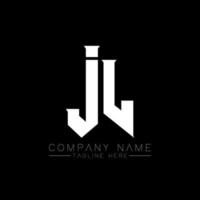 JL-Brief-Logo-Design. Anfangsbuchstaben jl Gaming-Logo-Symbol für Technologieunternehmen. tech letter jl minimale logo-designvorlage. jl Briefdesignvektor mit weißen und schwarzen Farben. J L vektor