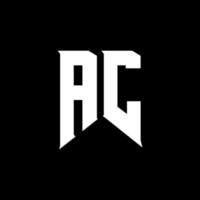 ac-Brief-Logo-Design. Anfangsbuchstaben ac Gaming-Logo-Symbol für Technologieunternehmen. Tech Letter ac minimale Logo-Designvorlage. ac-Letter-Design-Vektor mit weißen und schwarzen Farben. ac vektor