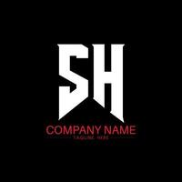 sh-Buchstaben-Logo-Design. Anfangsbuchstaben des Logos von sh Gaming für Technologieunternehmen. tech-buchstabe sh minimale logo-design-vorlage. sh-Letter-Design-Vektor mit weißen und schwarzen Farben. Sch vektor