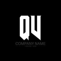 qv Buchstaben-Logo-Design. Anfangsbuchstaben qv Gaming-Logo-Symbol für Technologieunternehmen. Tech-Brief qv minimale Logo-Design-Vorlage. qv Briefdesignvektor mit weißen und schwarzen Farben. qv vektor