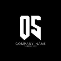 os-Brief-Logo-Design. Anfangsbuchstaben des Logo-Symbols von os Gaming für Technologieunternehmen. tech letter os minimale logo-designvorlage. os-Briefdesign-Vektor mit weißen und schwarzen Farben. os vektor