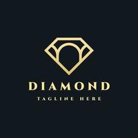 Luxus-Diamant-Line-Art-Geometrie-Logo-Design vektor