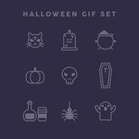 gif-set von halloween vektor