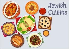 jüdische küche koscheres abendessen symbol für menüdesign vektor