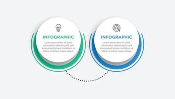 Infografik-Etikettendesign-Vorlage mit Symbolen und 2 Optionen oder Schritten vektor