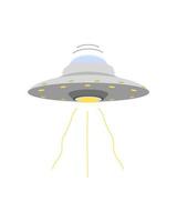 UFO rymdskepp. kosmisk rymdskepp av oidentifierad utomjording. Plats fartyg. vektor illustration isolerat på vit bakgrund