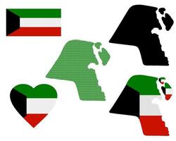 karte von kuwait verschiedene typen und symbole auf weißem hintergrund vektor