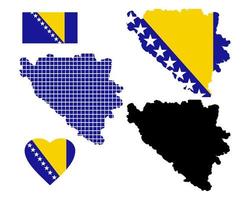 Karte Bosnien und Herzegowina verschiedene Arten auf weißem Hintergrund vektor