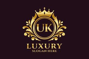 Initial UK Letter Royal Luxury Logo Vorlage in Vektorgrafiken für luxuriöse Branding-Projekte und andere Vektorillustrationen. vektor