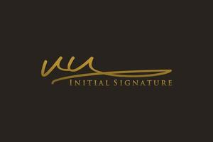 Anfangs-Vu-Brief-Signatur-Logo-Vorlage elegantes Design-Logo. hand gezeichnete kalligraphiebeschriftungsvektorillustration. vektor