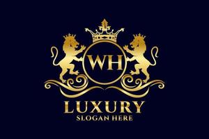 Initial wh Letter Lion Royal Luxury Logo Vorlage in Vektorgrafiken für luxuriöse Branding-Projekte und andere Vektorillustrationen. vektor