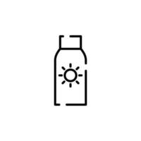 Sonnencreme, Sonnencreme, Lotion, Sommer gepunktete Linie Symbol Vektor Illustration Logo Vorlage. für viele Zwecke geeignet.