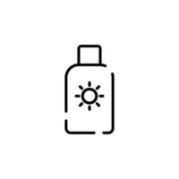 Sonnencreme, Sonnencreme, Lotion, Sommer gepunktete Linie Symbol Vektor Illustration Logo Vorlage. für viele Zwecke geeignet.