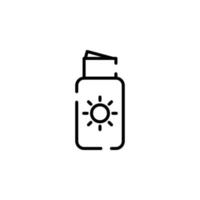 Sonnencreme, Sonnencreme, Lotion, Sommer gepunktete Linie Symbol Vektor Illustration Logo Vorlage. für viele Zwecke geeignet.