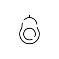 Avocado gepunktete Linie Symbol Vektor Illustration Logo Vorlage. für viele Zwecke geeignet.