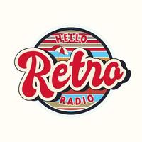 Retro-Radio, Vintage-bearbeitbare 70er und 80er Jahre, Retro- und klassischer Textstil vektor