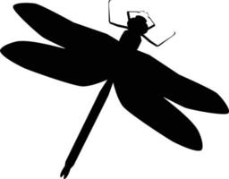 schwarzes Libellensymbol auf weißem Hintergrund. Libellen unterzeichnen. flacher Stil. vektor