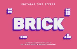 Brick-Text-Effekt vektor