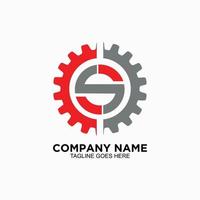 brev s logotyp design begrepp en maskin eller serrationer för företag företag vektor