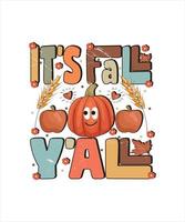 Thanksgiving Groovy Style Typografie T-Shirt Design, Emoji Thanksgiving Design, kawai T-Shirt Design vektor