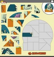 Puzzle mit Comic-Zombie-Figur an Halloween vektor